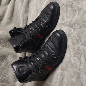 Gucci Black Leather Sneakers Mens Size 12